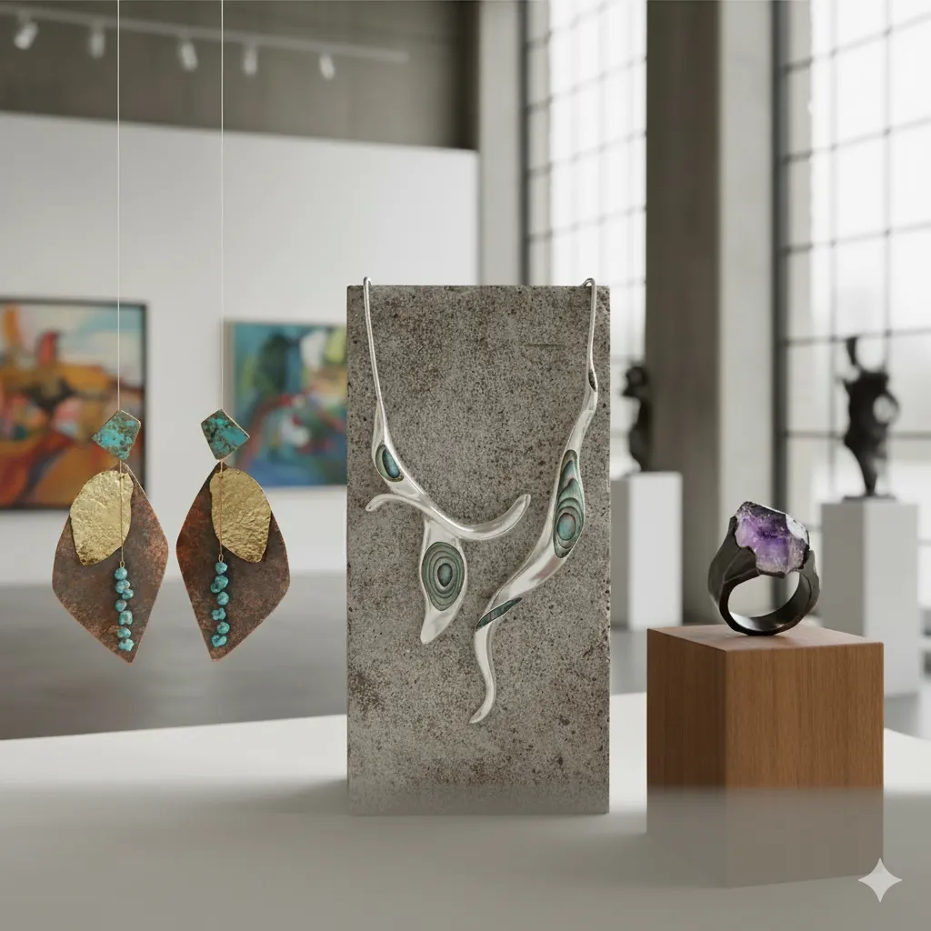 Abstract blue, gold, and red calligraphy art